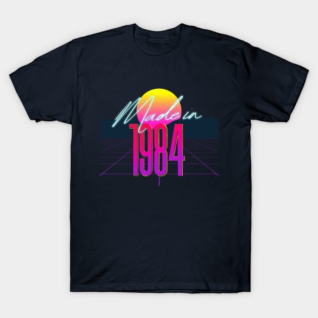 Made In 1984 ∆∆∆ VHS Retro 80s Outrun Birthday Design T-Shirt by DankFutura